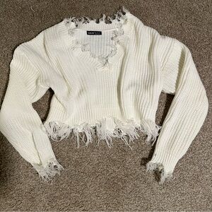 Distressed Knit Sweater